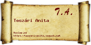 Teszári Anita névjegykártya