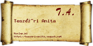 Teszári Anita névjegykártya