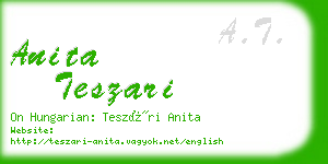 anita teszari business card